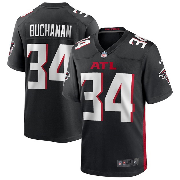 mens nike ray buchanan black atlanta falcons game retired player jersey